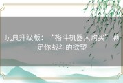 玩具升级版：“格斗机器人购买”满足你战斗的欲望