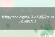 利用python dig库实现多线程异步DNS查询的方法