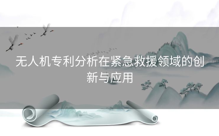 无人机专利分析在紧急救援领域的创新与应用