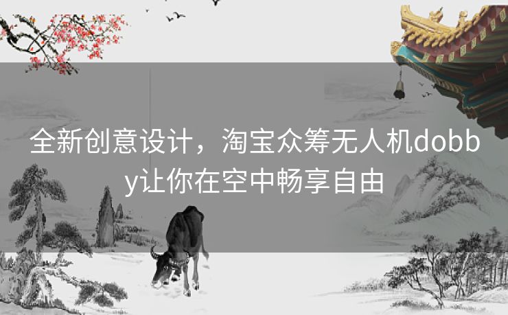 全新创意设计，淘宝众筹无人机dobby让你在空中畅享自由