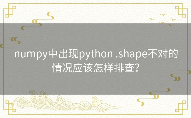 numpy中出现python .shape不对的情况应该怎样排查？