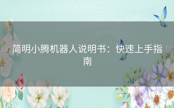 简明小腾机器人说明书：快速上手指南