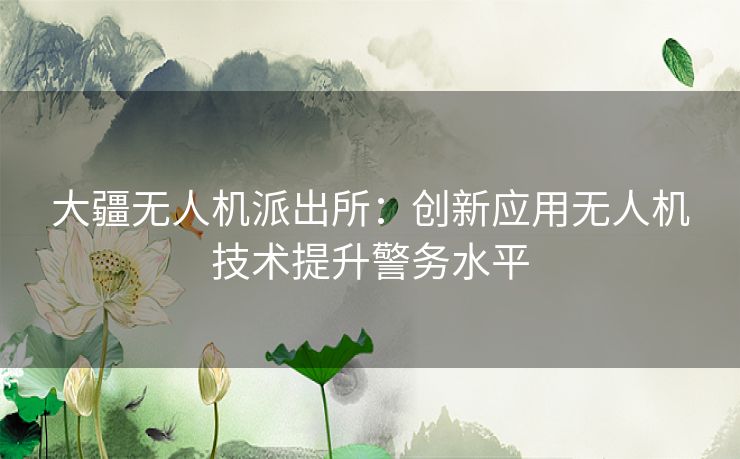 大疆无人机派出所：创新应用无人机技术提升警务水平