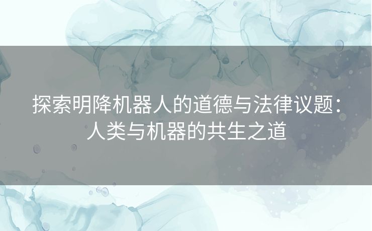 探索明降机器人的道德与法律议题：人类与机器的共生之道