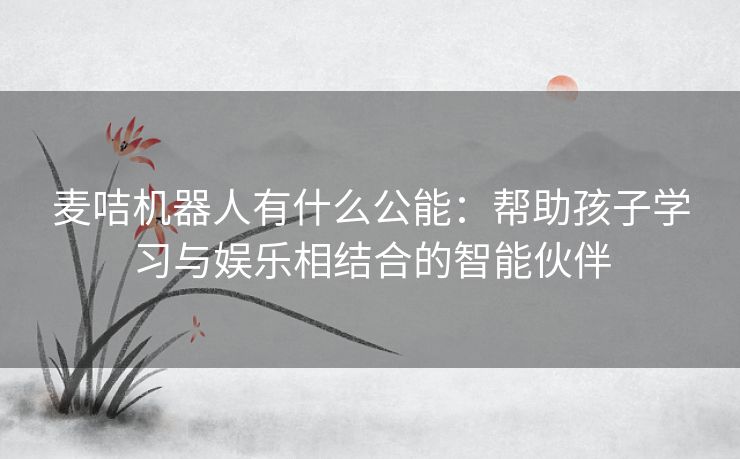 麦咭机器人有什么公能：帮助孩子学习与娱乐相结合的智能伙伴