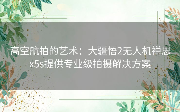 高空航拍的艺术：大疆悟2无人机禅思x5s提供专业级拍摄解决方案