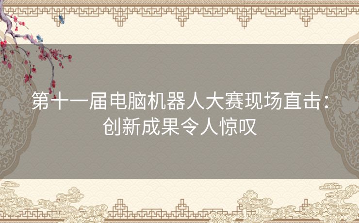 第十一届电脑机器人大赛现场直击：创新成果令人惊叹