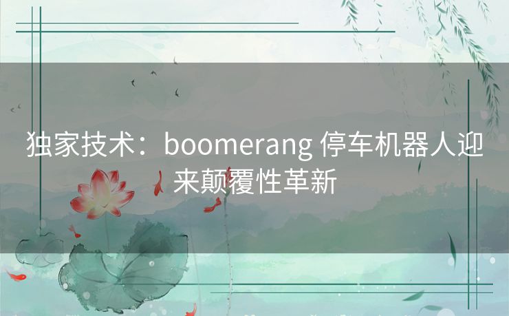 独家技术：boomerang 停车机器人迎来颠覆性革新