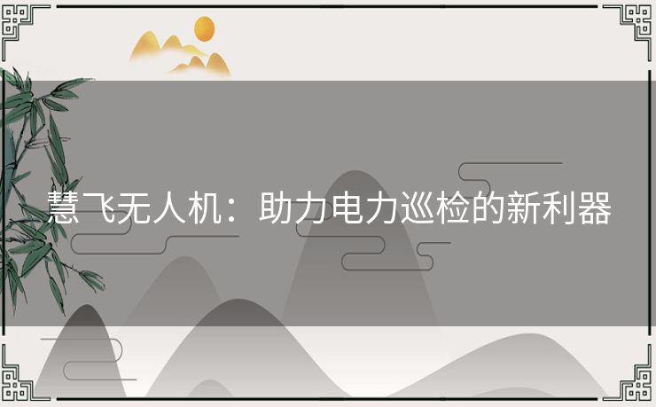 慧飞无人机：助力电力巡检的新利器