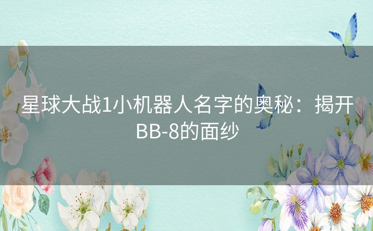 星球大战1小机器人名字的奥秘：揭开BB-8的面纱