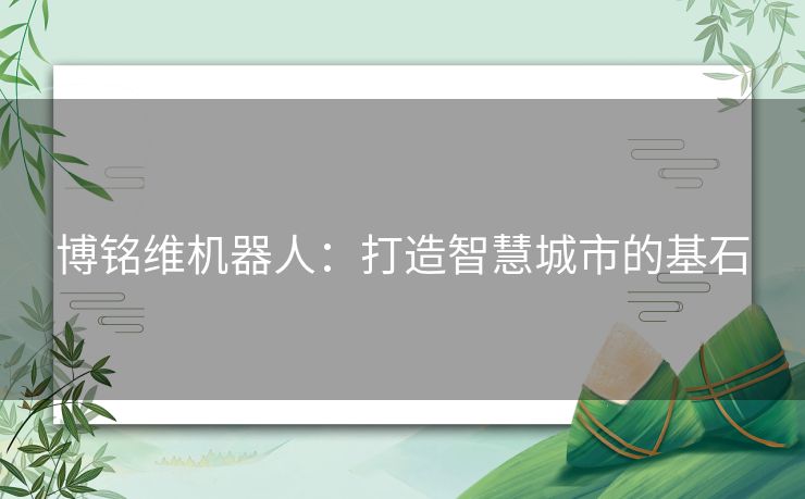 博铭维机器人：打造智慧城市的基石