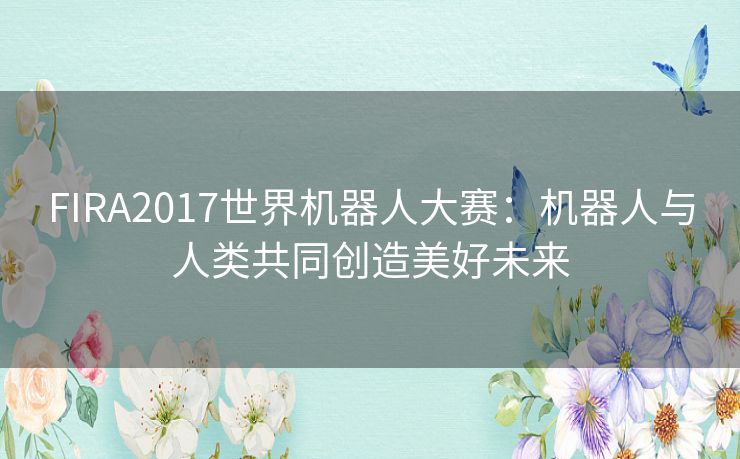 FIRA2017世界机器人大赛：机器人与人类共同创造美好未来