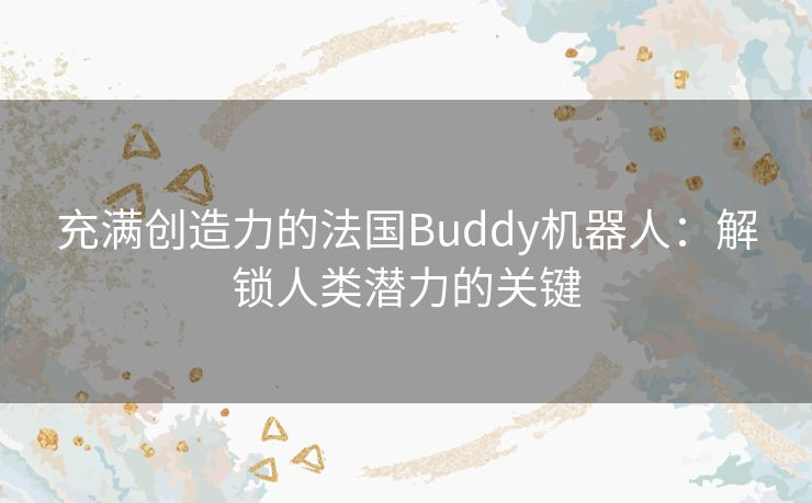 充满创造力的法国Buddy机器人：解锁人类潜力的关键