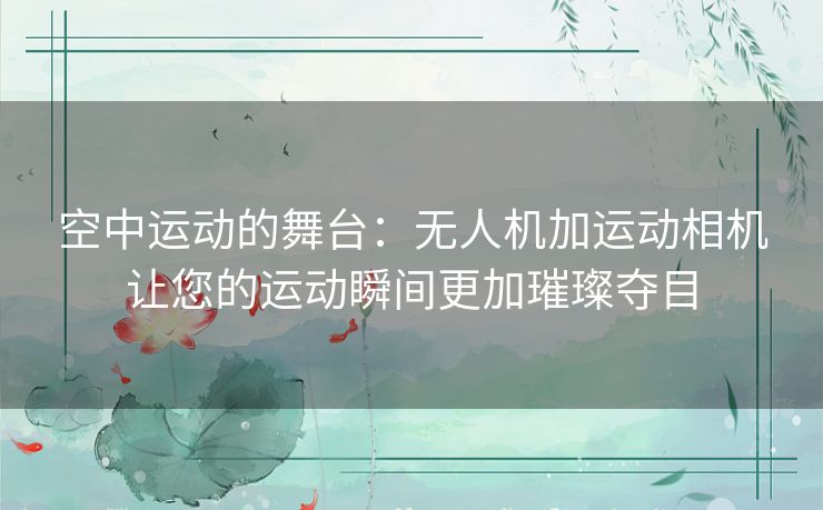 空中运动的舞台：无人机加运动相机让您的运动瞬间更加璀璨夺目