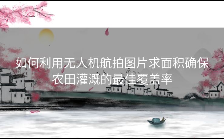 如何利用无人机航拍图片求面积确保农田灌溉的最佳覆盖率