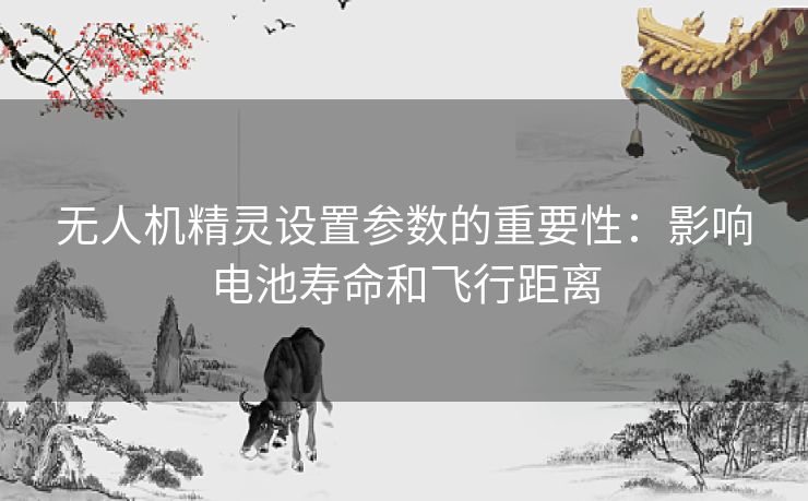 无人机精灵设置参数的重要性：影响电池寿命和飞行距离