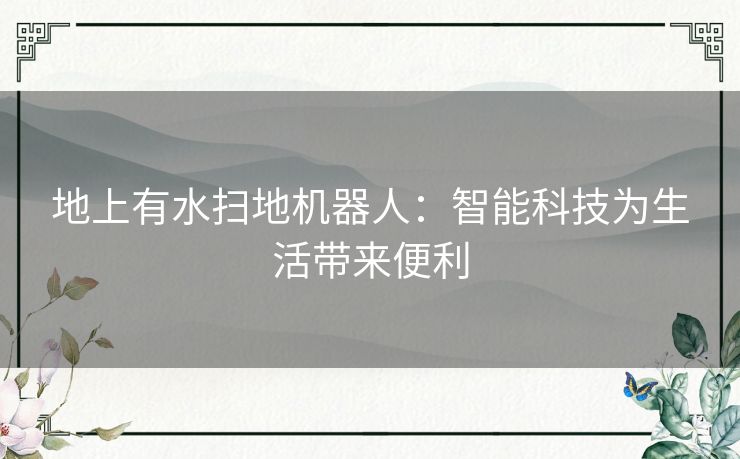 地上有水扫地机器人：智能科技为生活带来便利