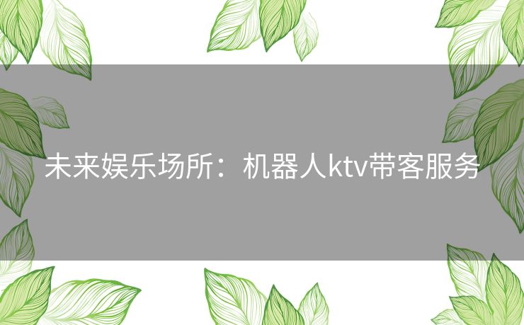 未来娱乐场所：机器人ktv带客服务