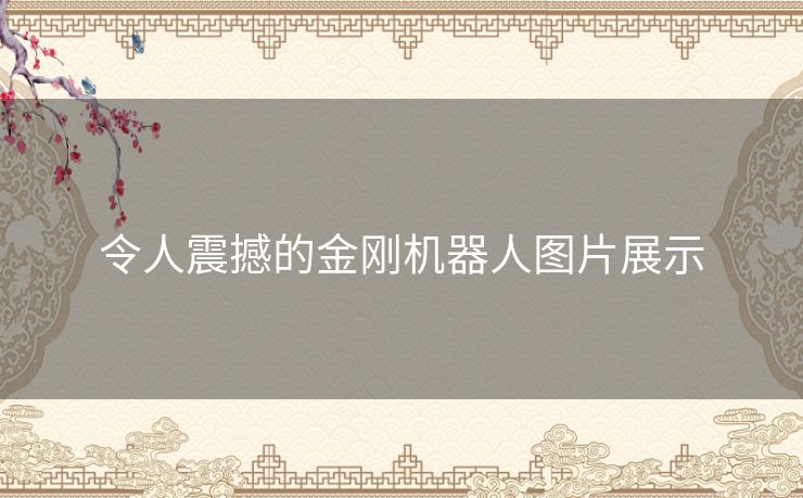 令人震撼的金刚机器人图片展示