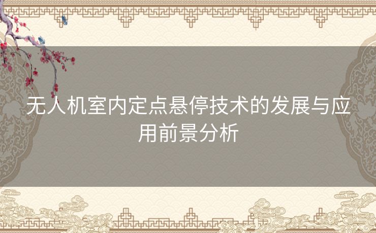 无人机室内定点悬停技术的发展与应用前景分析