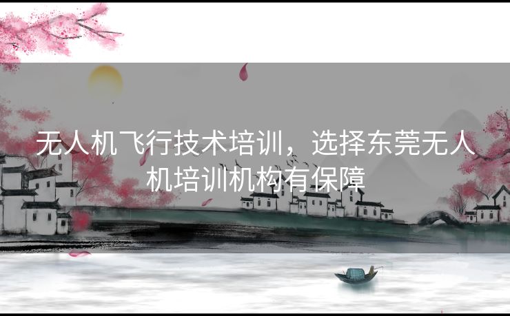 无人机飞行技术培训，选择东莞无人机培训机构有保障