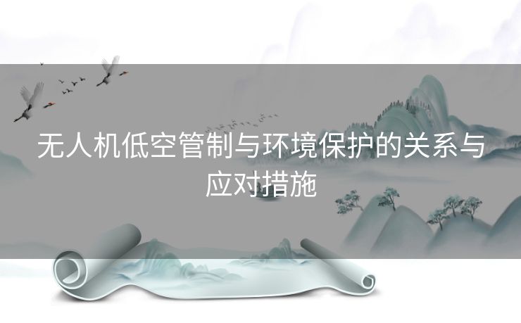 无人机低空管制与环境保护的关系与应对措施