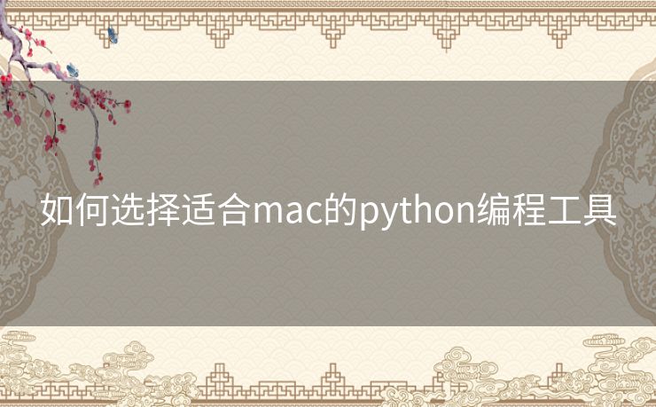 如何选择适合mac的python编程工具