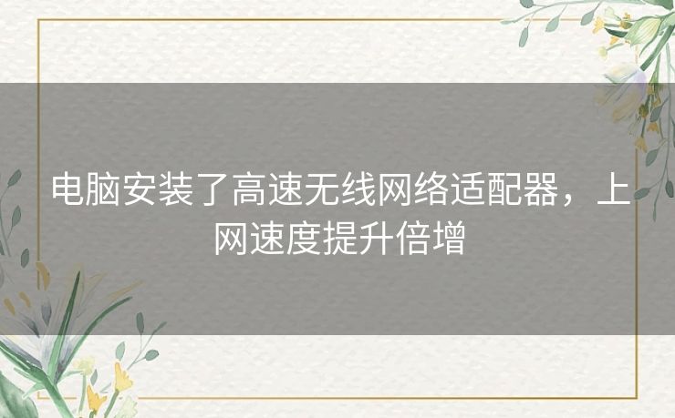 电脑安装了高速无线网络适配器，上网速度提升倍增