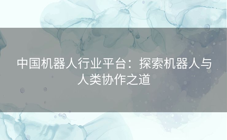 中国机器人行业平台：探索机器人与人类协作之道