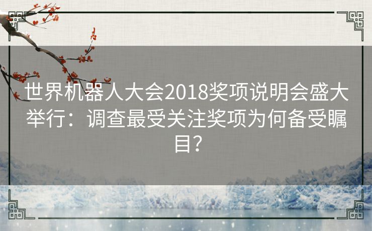 世界机器人大会2018奖项说明会盛大举行：调查最受关注奖项为何备受瞩目？