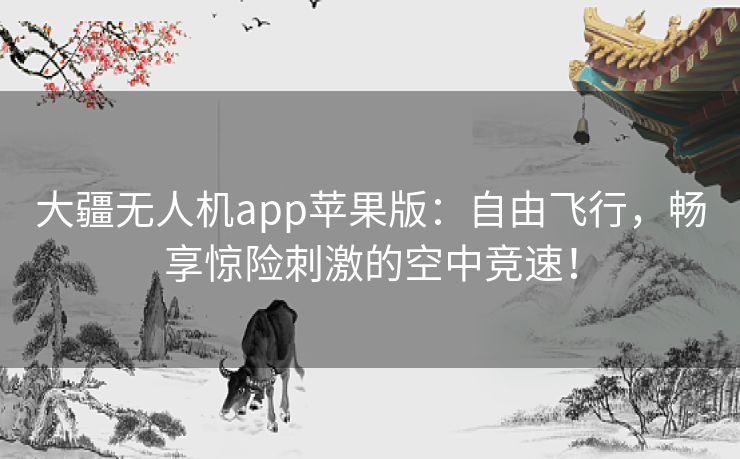 大疆无人机app苹果版：自由飞行，畅享惊险刺激的空中竞速！