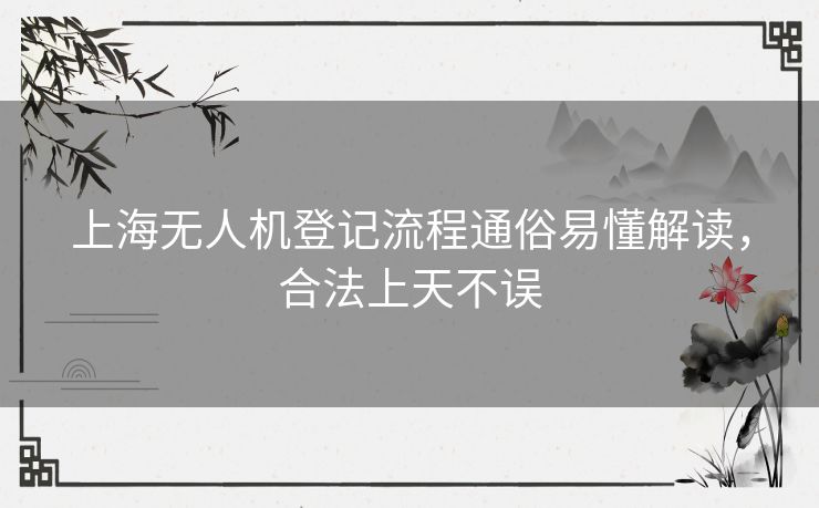 上海无人机登记流程通俗易懂解读，合法上天不误