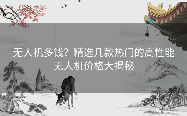 无人机多钱？精选几款热门的高性能无人机价格大揭秘