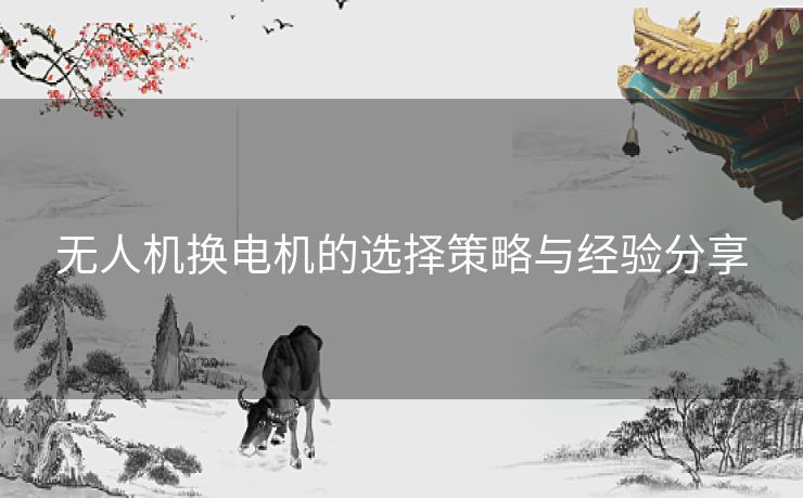 无人机换电机的选择策略与经验分享