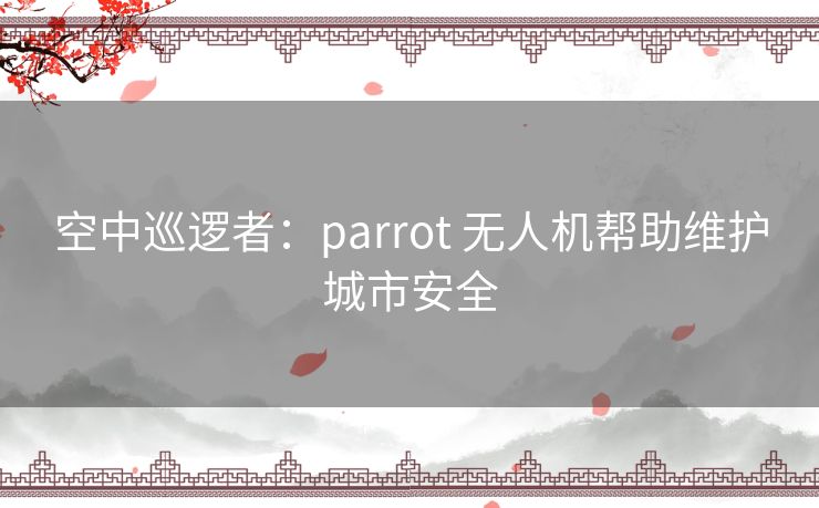 空中巡逻者：parrot 无人机帮助维护城市安全