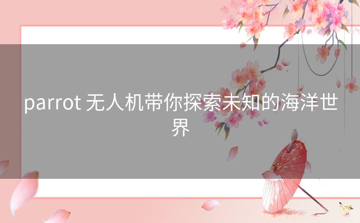 parrot 无人机带你探索未知的海洋世界