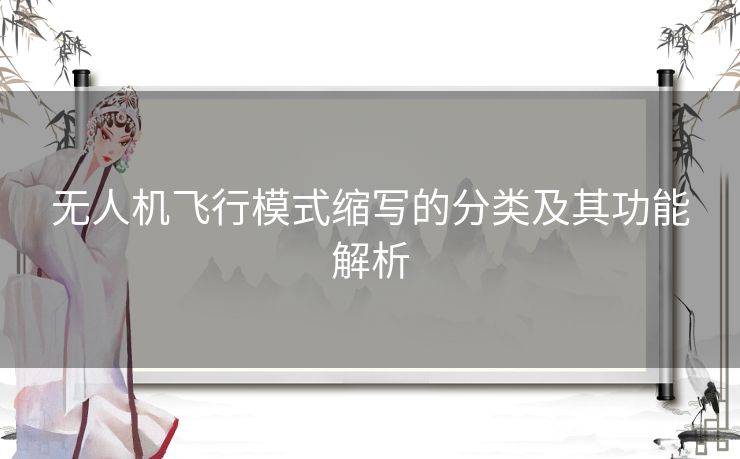 无人机飞行模式缩写的分类及其功能解析