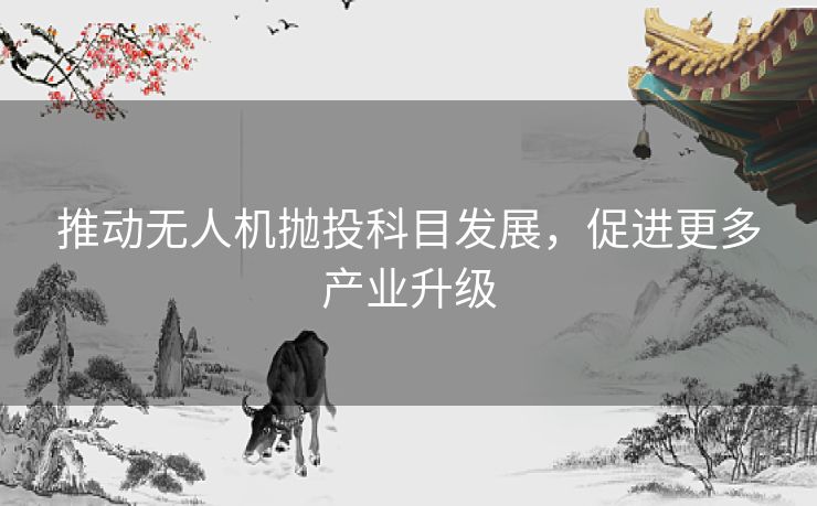 推动无人机抛投科目发展，促进更多产业升级