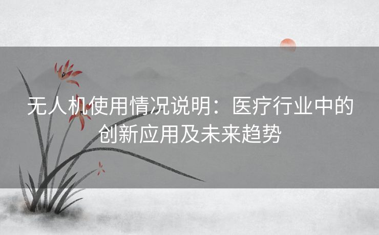 无人机使用情况说明：医疗行业中的创新应用及未来趋势