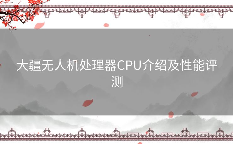 大疆无人机处理器CPU介绍及性能评测