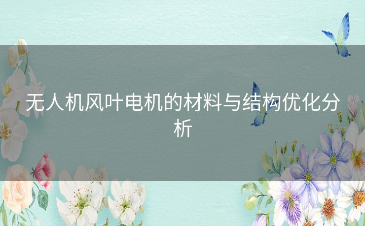 无人机风叶电机的材料与结构优化分析