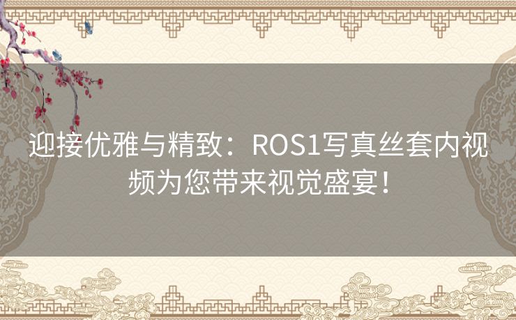 迎接优雅与精致：ROS1写真丝套内视频为您带来视觉盛宴！