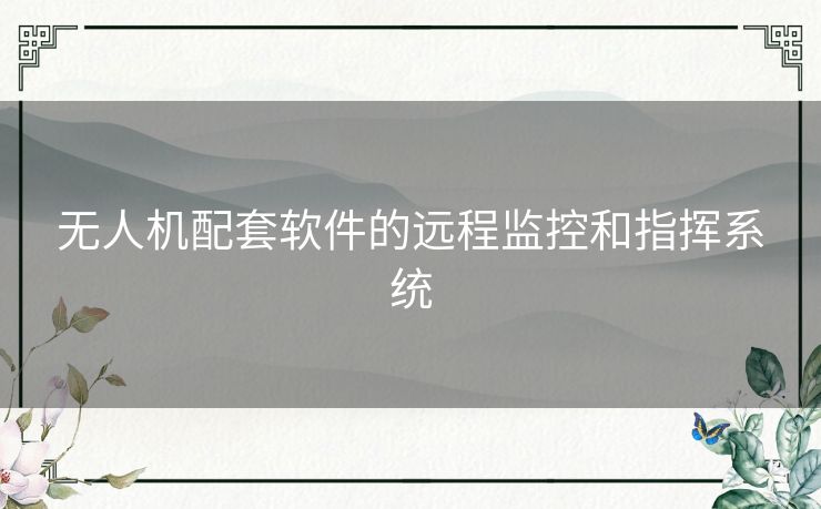 无人机配套软件的远程监控和指挥系统