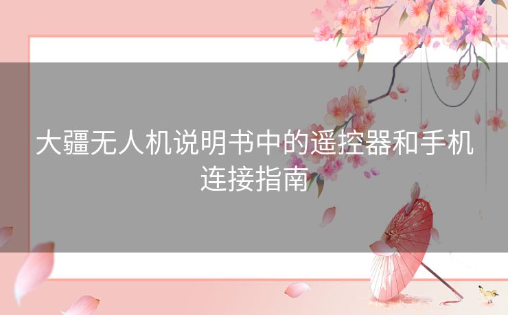 大疆无人机说明书中的遥控器和手机连接指南