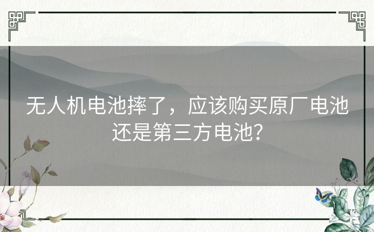 无人机电池摔了，应该购买原厂电池还是第三方电池？