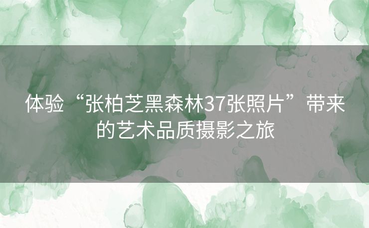 体验“张柏芝黑森林37张照片”带来的艺术品质摄影之旅