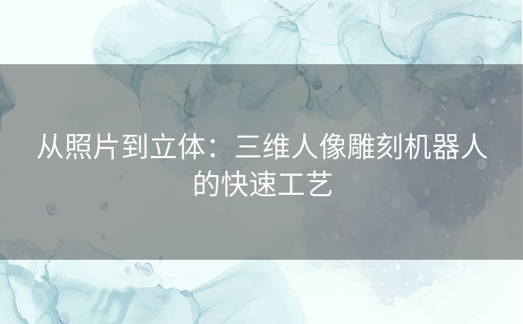 从照片到立体：三维人像雕刻机器人的快速工艺