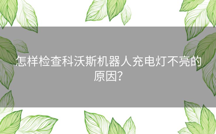 怎样检查科沃斯机器人充电灯不亮的原因？