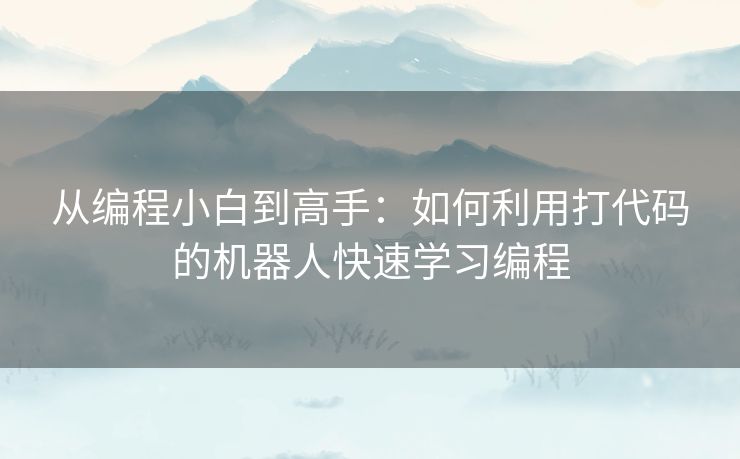 从编程小白到高手：如何利用打代码的机器人快速学习编程