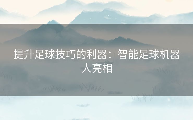 提升足球技巧的利器：智能足球机器人亮相